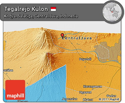 Political 3D Map of Tegalrejo Kulon