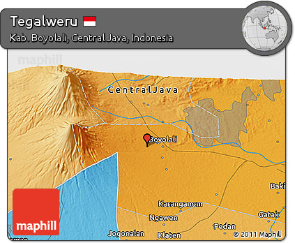 Political 3D Map of Tegalweru