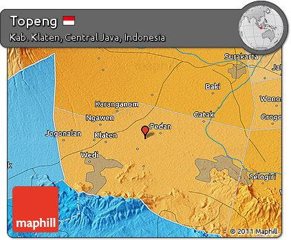 Political 3D Map of Topeng