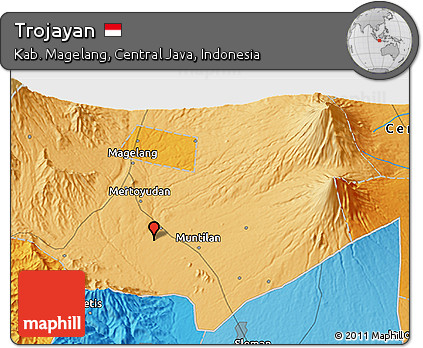 Political 3D Map of Trojayan