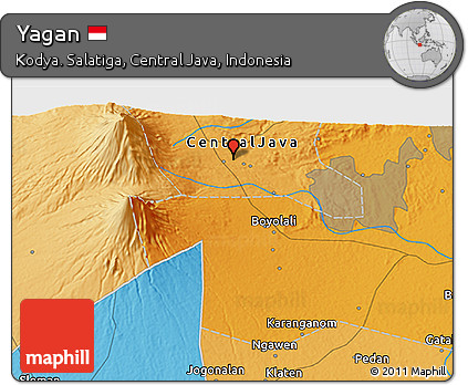 Political 3D Map of Yagan