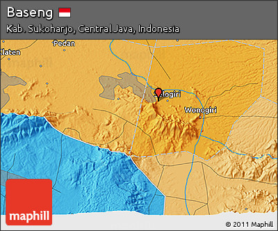 Political 3D Map of Baseng