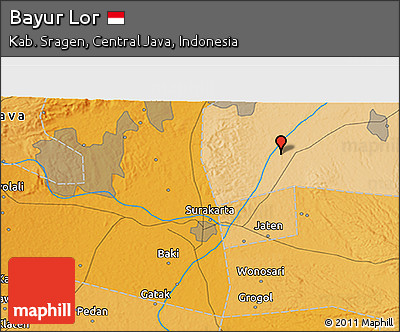 Political 3D Map of Bayur Lor