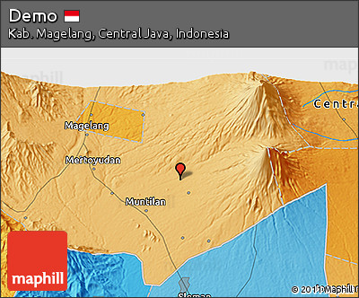 Political 3D Map of Demo