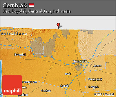 Political 3D Map of Gemblak