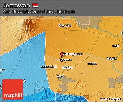 Political 3D Map of Jemawan