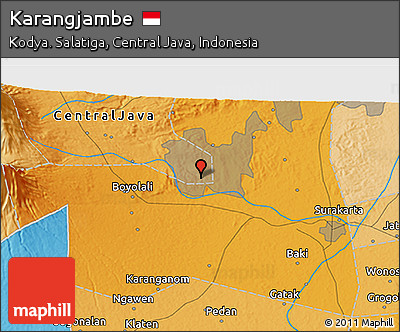 Political 3D Map of Karangjambe