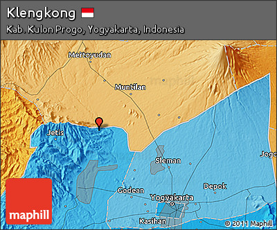 Political 3D Map of Klengkong