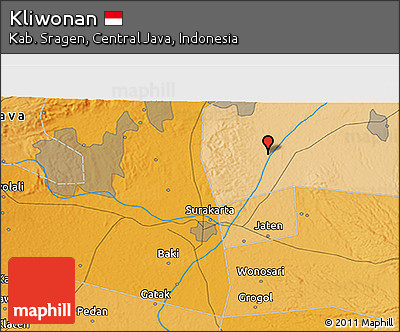 Political 3D Map of Kliwonan