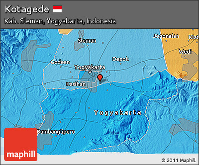 Political 3D Map of Kotagede