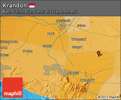 Political 3D Map of Krandon