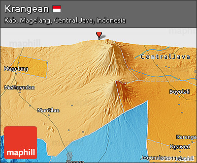 Political 3D Map of Krangean