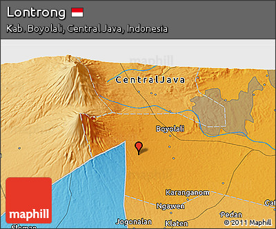 Political 3D Map of Lontrong