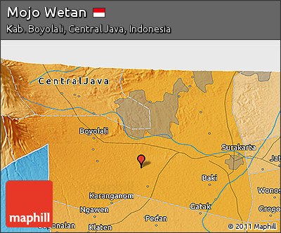 Political 3D Map of Mojo Wetan
