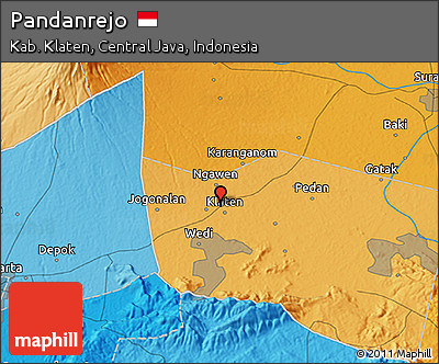 Political 3D Map of Pandanrejo