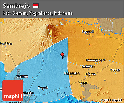 Political 3D Map of Sambrejo