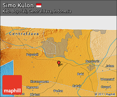 Political 3D Map of Simo Kulon