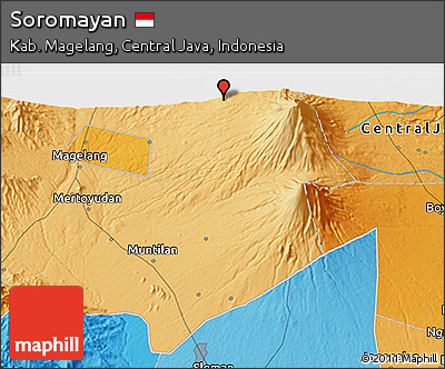 Political 3D Map of Soromayan