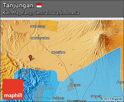 Political 3D Map of Tanjungan