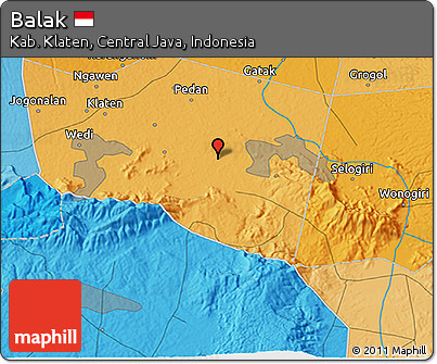 Political 3D Map of Balak