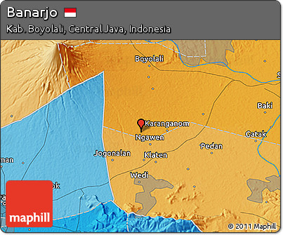 Political 3D Map of Banarjo