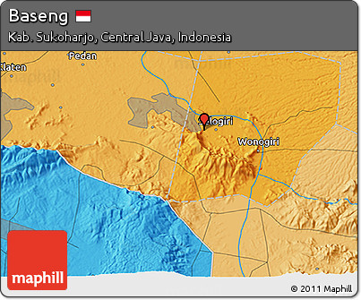 Political 3D Map of Baseng