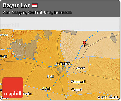 Political 3D Map of Bayur Lor