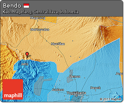 Political 3D Map of Bendo