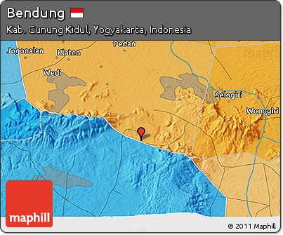Political 3D Map of Bendung