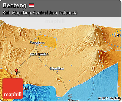 Political 3D Map of Benteng