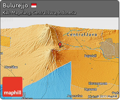 Political 3D Map of Bulurejjo