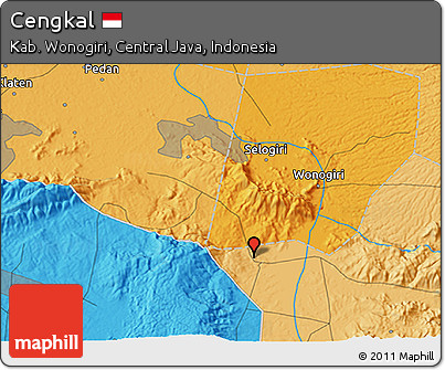 Political 3D Map of Cengkal