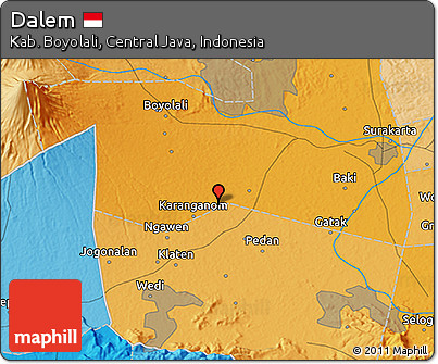 Political 3D Map of Dalem