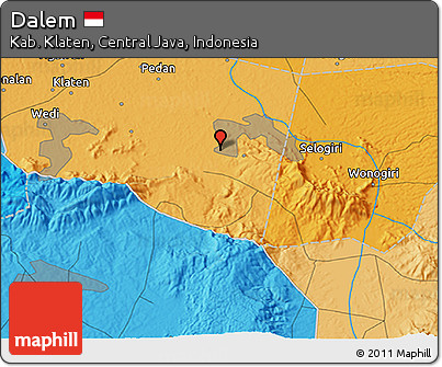 Political 3D Map of Dalem