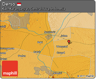 Political 3D Map of Derso