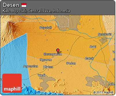 Political 3D Map of Desen