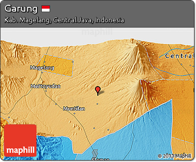 Political 3D Map of Garung