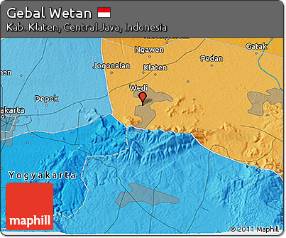 Political 3D Map of Gebal Wetan