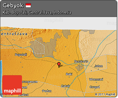 Political 3D Map of Gebyok