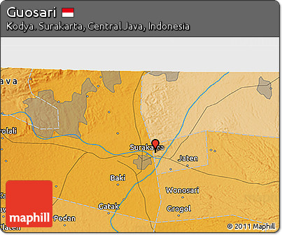Political 3D Map of Guosari