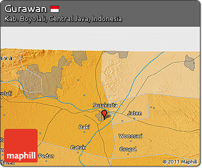 Political 3D Map of Gurawan