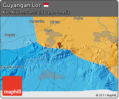Political 3D Map of Guyangan Lor