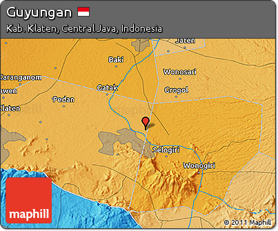 Political 3D Map of Guyungan