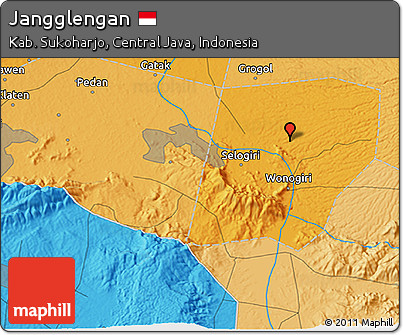 Political 3D Map of Jangglengan