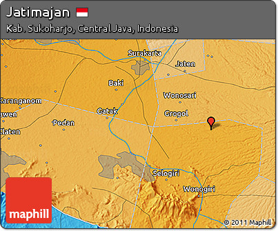 Political 3D Map of Jatimajan