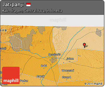 Political 3D Map of Jatipanji