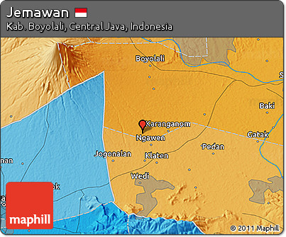 Political 3D Map of Jemawan