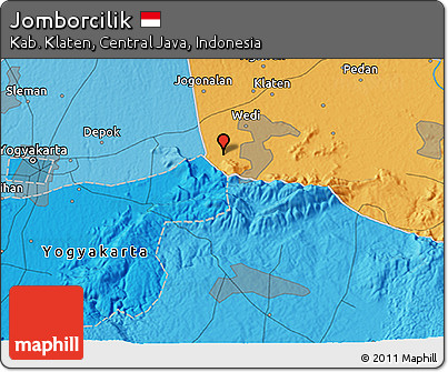 Political 3D Map of Jomborcilik