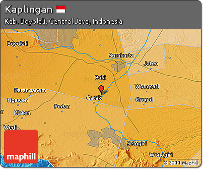 Political 3D Map of Kaplingan