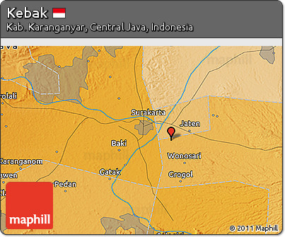 Political 3D Map of Kebak